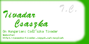 tivadar csaszka business card